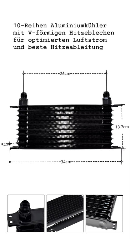 GreenFuchs | 10 Reihen Ölkühler mit Thermostat & Luftleitblechen | GR86 & BRZ II